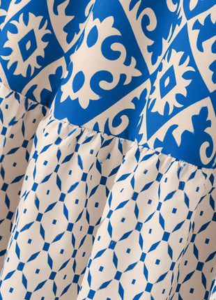 Geometric Elastic Waist Maxi Skirt - MimiStylez