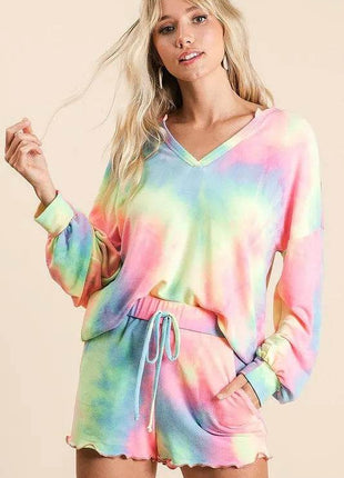 BiBi Tie Dye French Terry Top and Shorts Set - MimiStylez