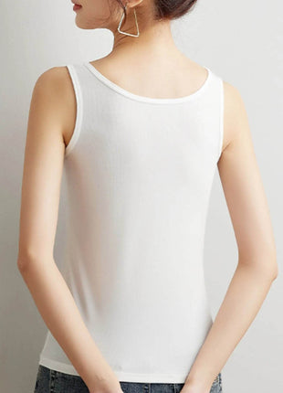 Plus Size Ribbed Scoop Neck Tank Top - MimiStylez