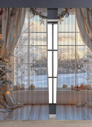 2PCs Christmas Curtain 3D Printing