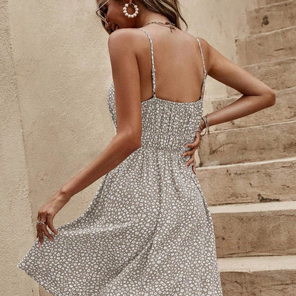 Floral V-Neck Mini Cami Dress - MimiStylez
