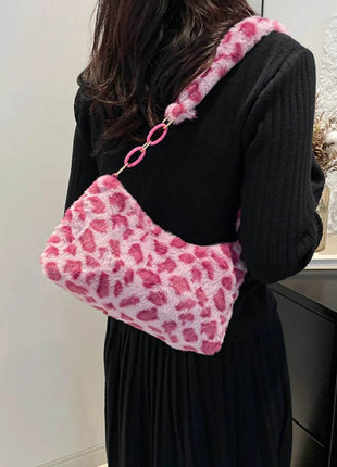 Leopard Fluff Shoulder Bag - MimiStylez