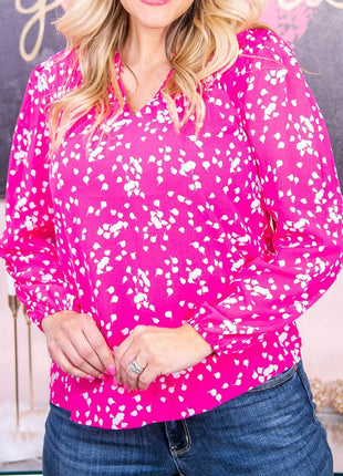 Plus Size Notched Neck Smocked Blouse - MimiStylez