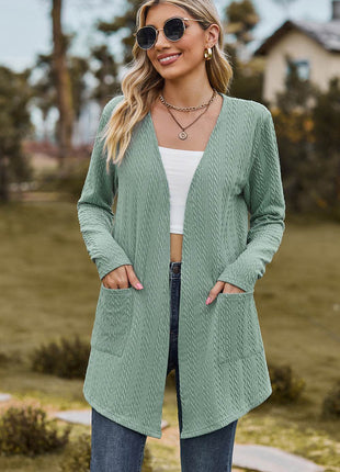 Open Front Long Sleeve Cardigan - MimiStylez