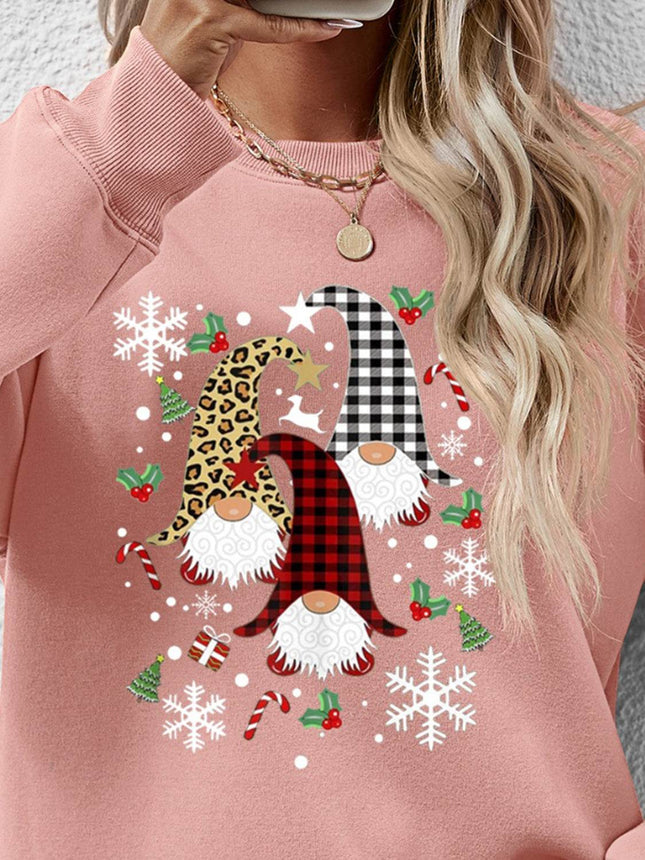 Faceless Gnomes Graphic Drop Shoulder Sweatshirt - MimiStylez