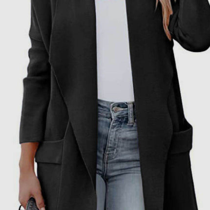 Open Front Dropped Shoulder Outerwear - MimiStylez