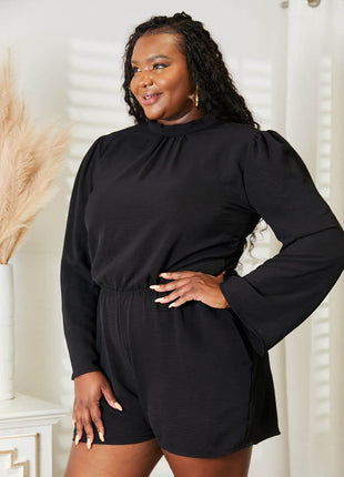 Culture Code Full Size Open Back Romper with Pockets - MimiStylez