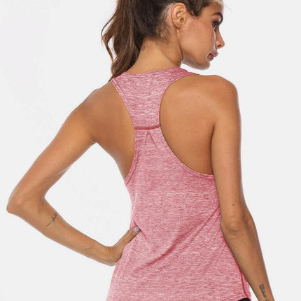 Full Size Scoop Neck Wide Strap Active Tank - MimiStylez
