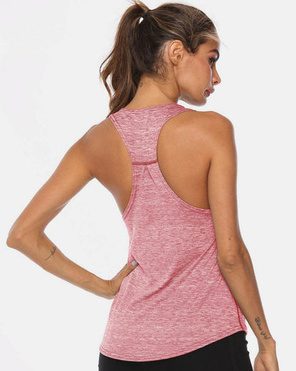 Full Size Scoop Neck Wide Strap Active Tank - MimiStylez