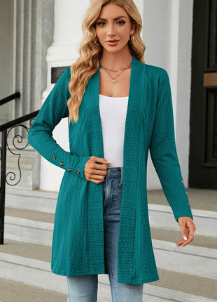 Open Front Long Sleeve Cardigan - MimiStylez