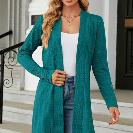 Open Front Long Sleeve Cardigan - MimiStylez