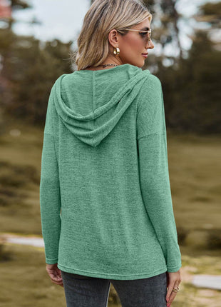 Drawstring Dropped Shoulder Hooded T-Shirt - MimiStylez
