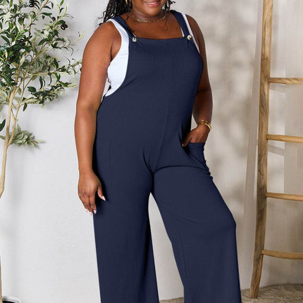 Double Take Full Size Wide Strap Overall with Pockets - MimiStylez