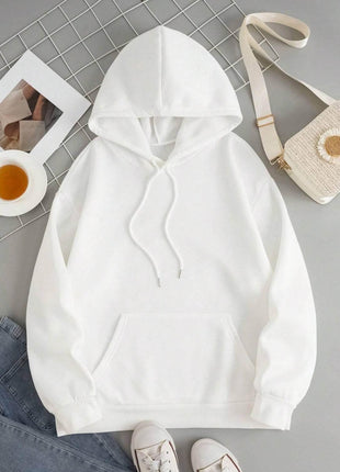 Drawstring Dropped Shoulder Hoodie - MimiStylez