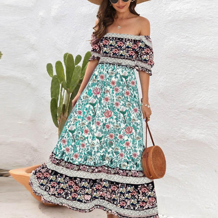 Floral Flounce Sleeve Midi Dress - MimiStylez