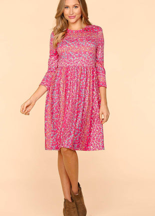 Haptics Round Neck Floral Dress with Pockets - MimiStylez