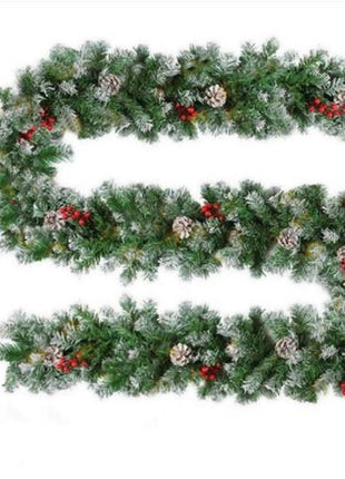 9FT Christmas Garland - Pre lit, Flocked Designs