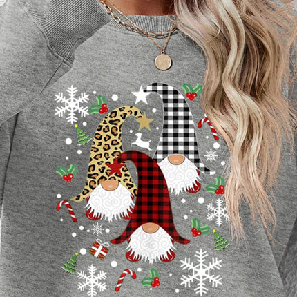 Faceless Gnomes Graphic Drop Shoulder Sweatshirt - MimiStylez