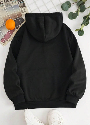 Drawstring Dropped Shoulder Hoodie - MimiStylez