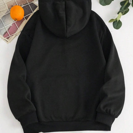Drawstring Dropped Shoulder Hoodie - MimiStylez