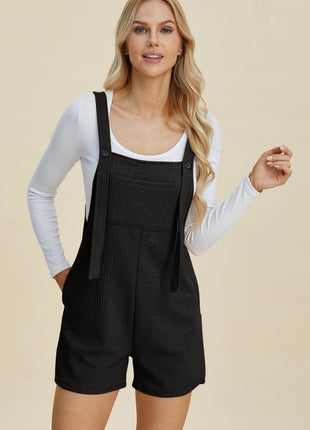 Double Take Full Size Texture Sleeveless Romper - MimiStylez