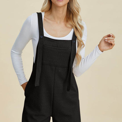 Double Take Full Size Texture Sleeveless Romper - MimiStylez
