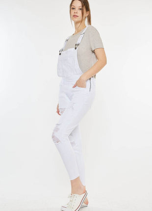 Kancan Distressed Skinny Denim Overalls - MimiStylez