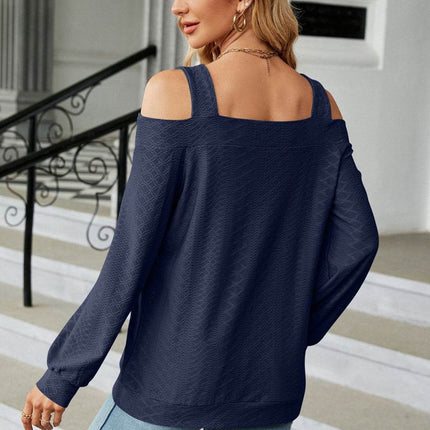 Cold Shoulder Square Neck Cutout Blouse - MimiStylez