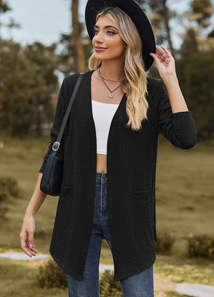 Open Front Long Sleeve Cardigan - MimiStylez