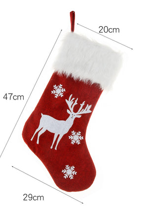 Christmas Ornament With Light Burlap Embroidery Sock Gift Bag