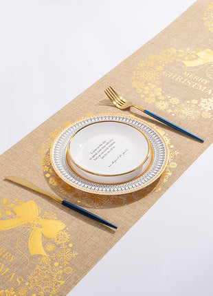 Christmas Elk Snowman Table Runner Merry Christmas Decorations