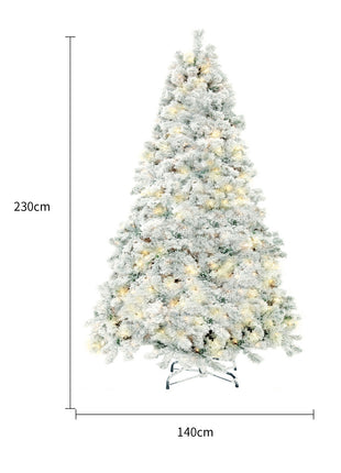 Pre Lit Cedar Christmas Tree Flocked Christmas With 800 Branch Tips, 250 Lights