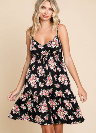 Culture Code Full Size Floral Frill Cami Dress - MimiStylez