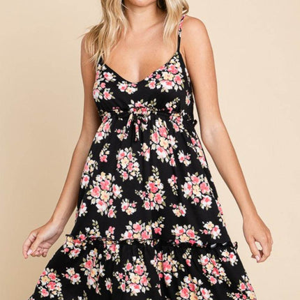 Culture Code Full Size Floral Frill Cami Dress - MimiStylez