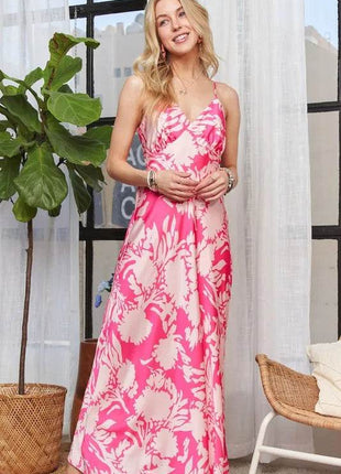 ADORA Print Spaghetti Strap Maxi Dress - MimiStylez