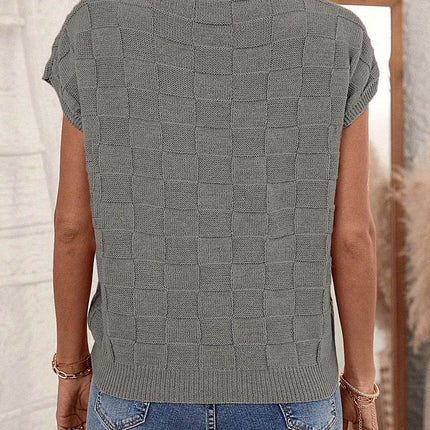 Plaid Pocketed Round Neck Sweater - MimiStylez