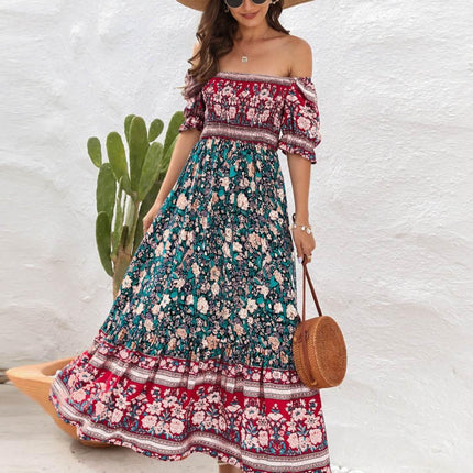 Floral Flounce Sleeve Midi Dress - MimiStylez