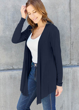 Basic Bae Full Size Open Front Long Sleeve Cardigan - MimiStylez