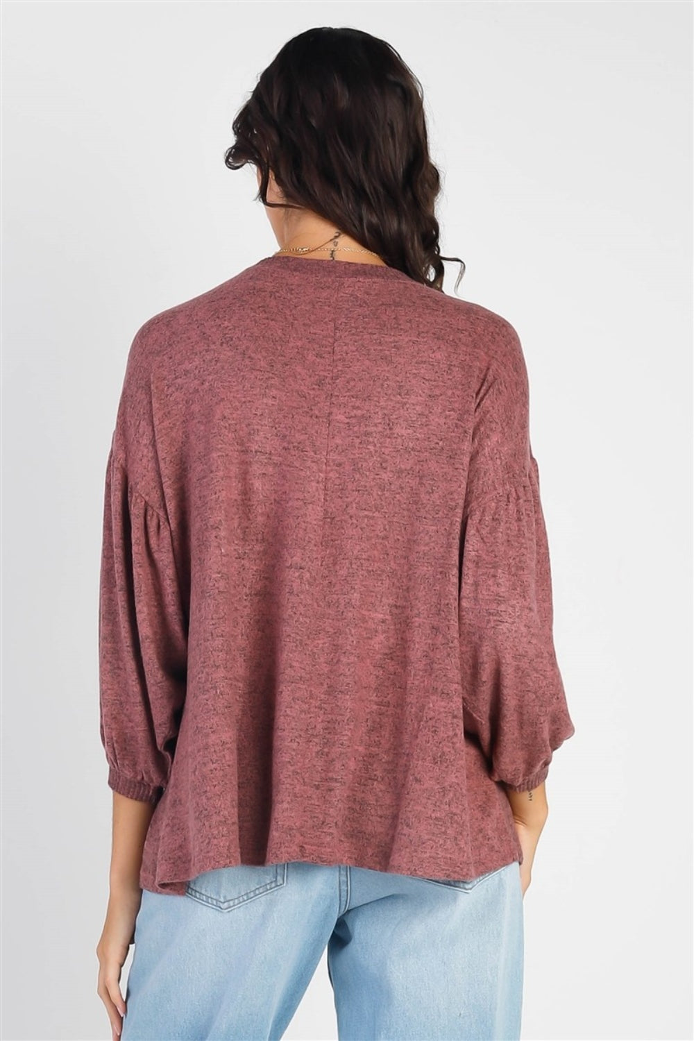 Cherish Apparel Drop Shoulder Puff Sleeve Top