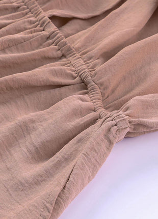 Tied Flounce Sleeve Plunge Romper - MimiStylez