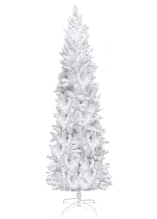 White 6.5ft, 250 Lights, Warm Color 8 Mode, 719 Branches, Pointed Pencil Christmas Tree