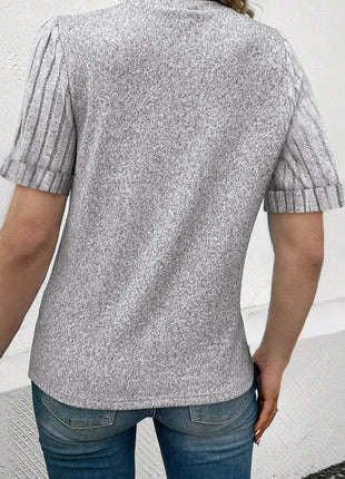 Round Neck Short Sleeve T-Shirt - MimiStylez