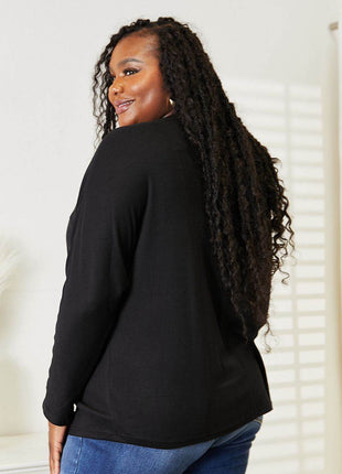 Double Take Seam Detail Round Neck Long Sleeve Top - MimiStylez