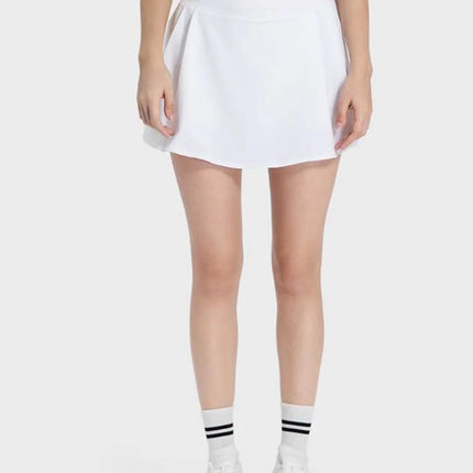 Pleated Detail Mid-Rise Waist Active Skirt - MimiStylez