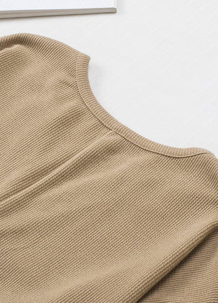 Notched Neck Long Sleeve Romper - MimiStylez