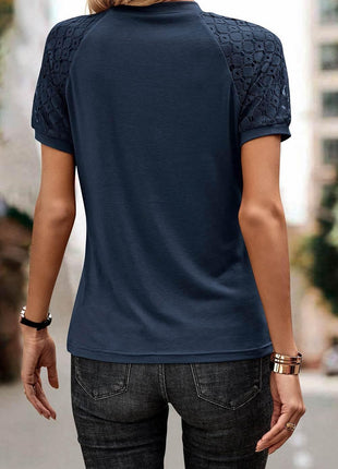 Round Neck Short Sleeve T-Shirt - MimiStylez