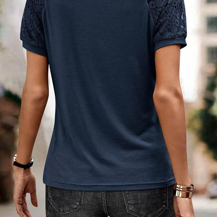 Round Neck Short Sleeve T-Shirt - MimiStylez