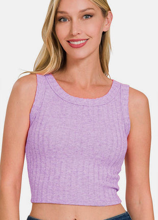Zenana Ribbed Cropped Tank - MimiStylez
