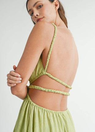 MABLE Cutout Waist Backless Maxi Dress - MimiStylez