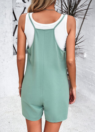 Spaghetti Strap Romper with Pockets